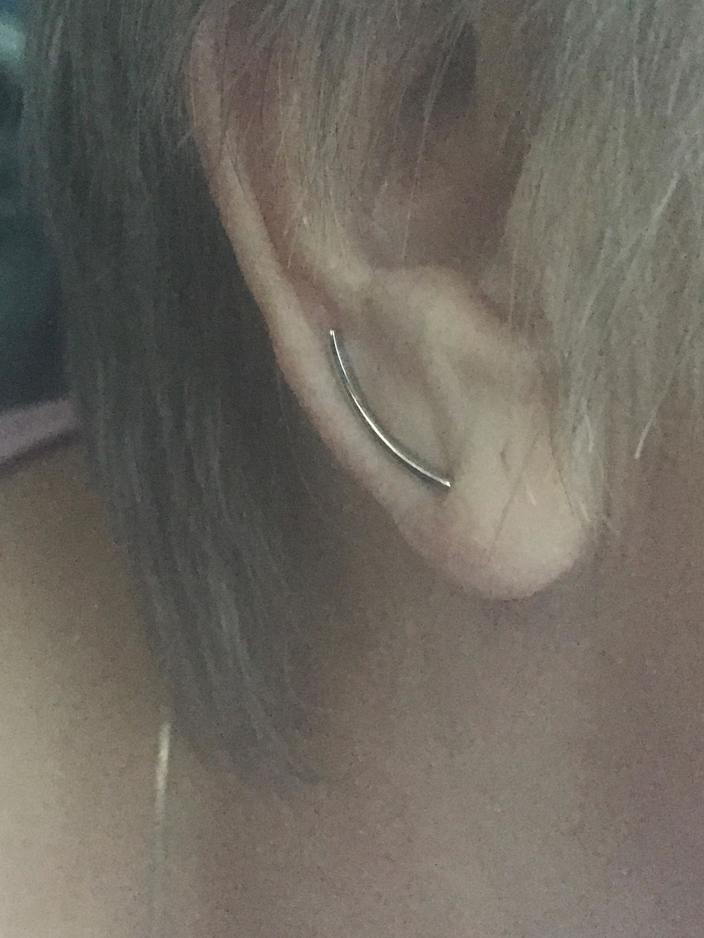 Minimalist Curved Bar Crawler Earrings in Sterling Silver, Silver or Gold or Rose Gold, Minimalist Geometric, Wave Ear Climbers