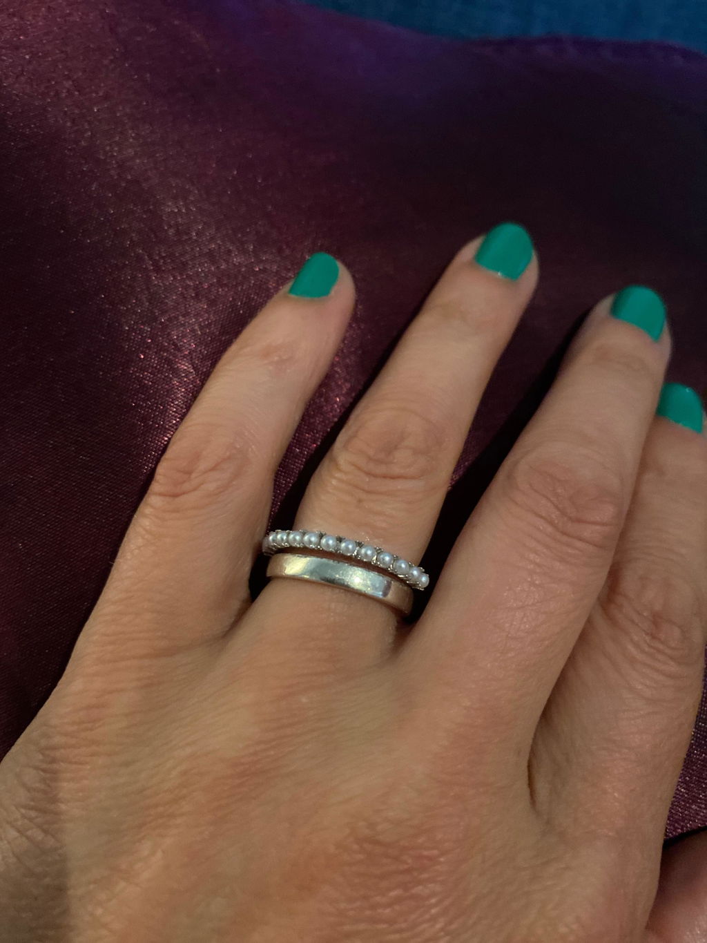 Mother of Pearl Eternity Ring
