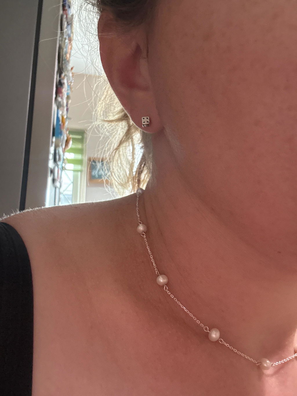 Dice Stud Earrings in Sterling Silver, Silver or Gold, Fun Gamer Earrings