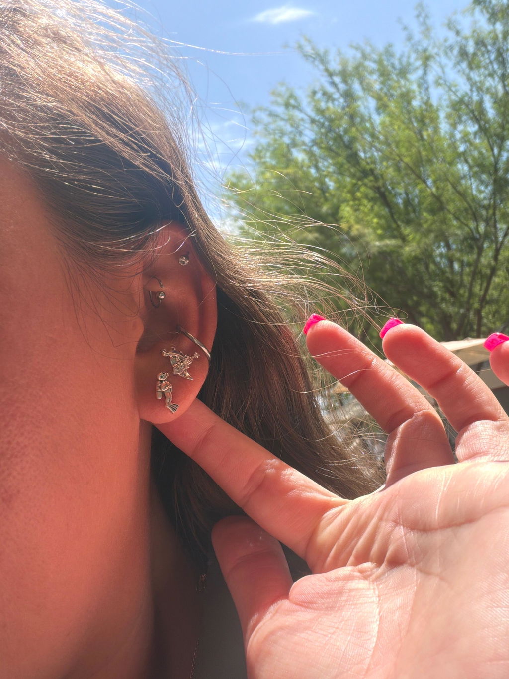 Mismatched Scuba Diver and Whale Shark Stud Earrings