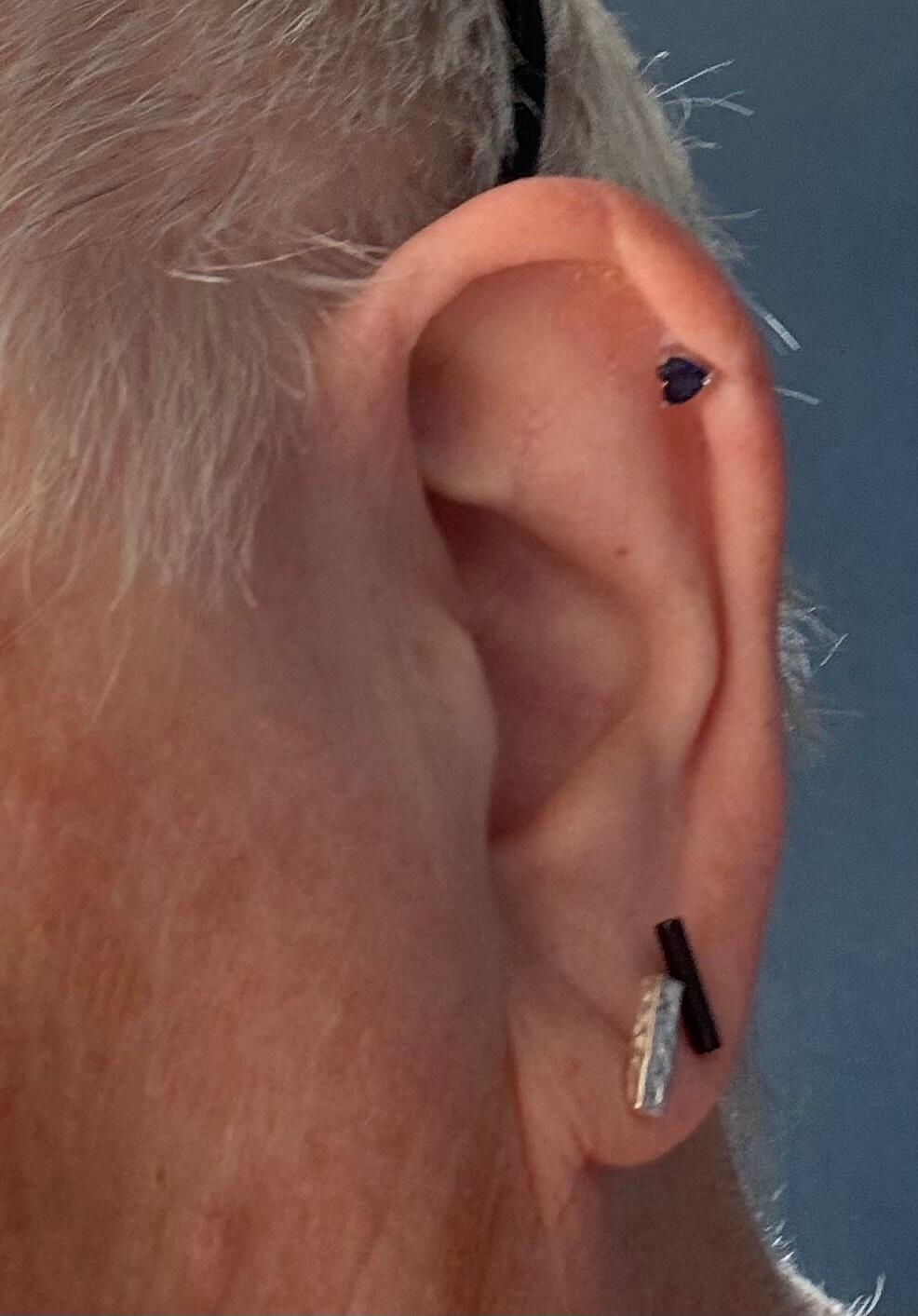 4mm Sapphire Blue CZ Heart Flat Back Stud Earrings