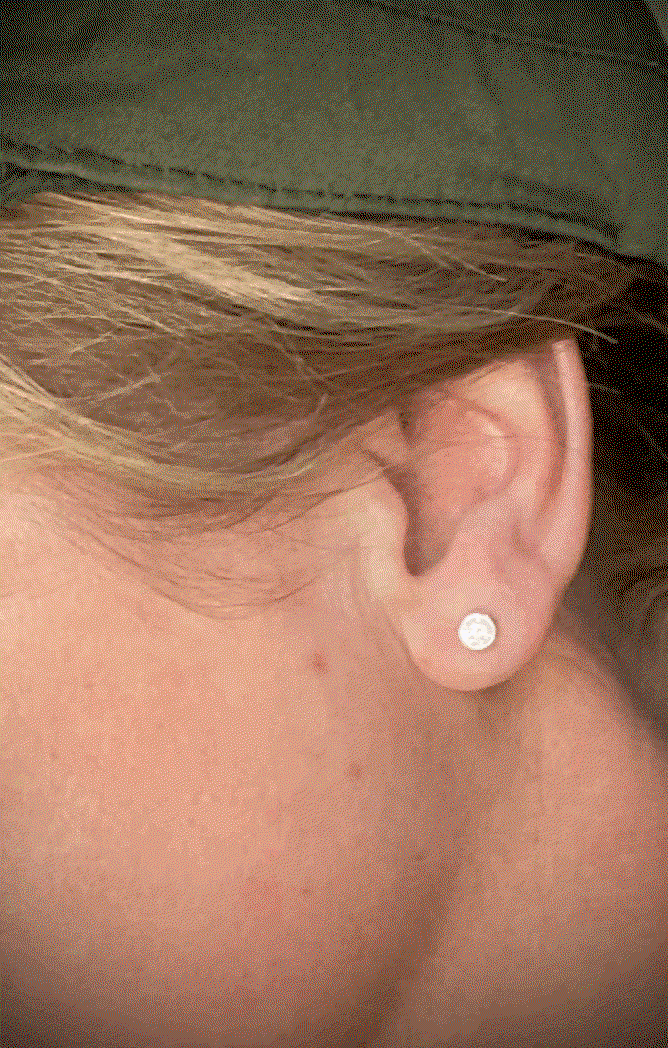 CZ Bezel Stud Earrings