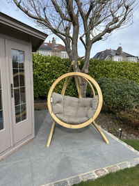 Globo Single Wooden Egg Chair Stand - Handcrafted