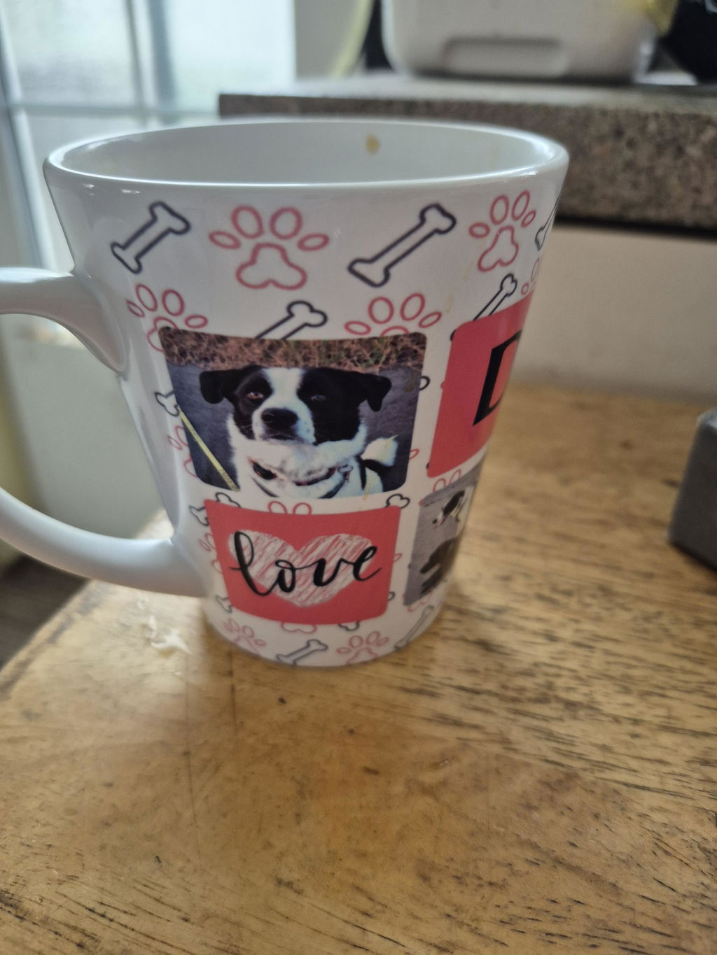 Personalised Dog Mug | Pink Photo Grid | Custom Dog Gift