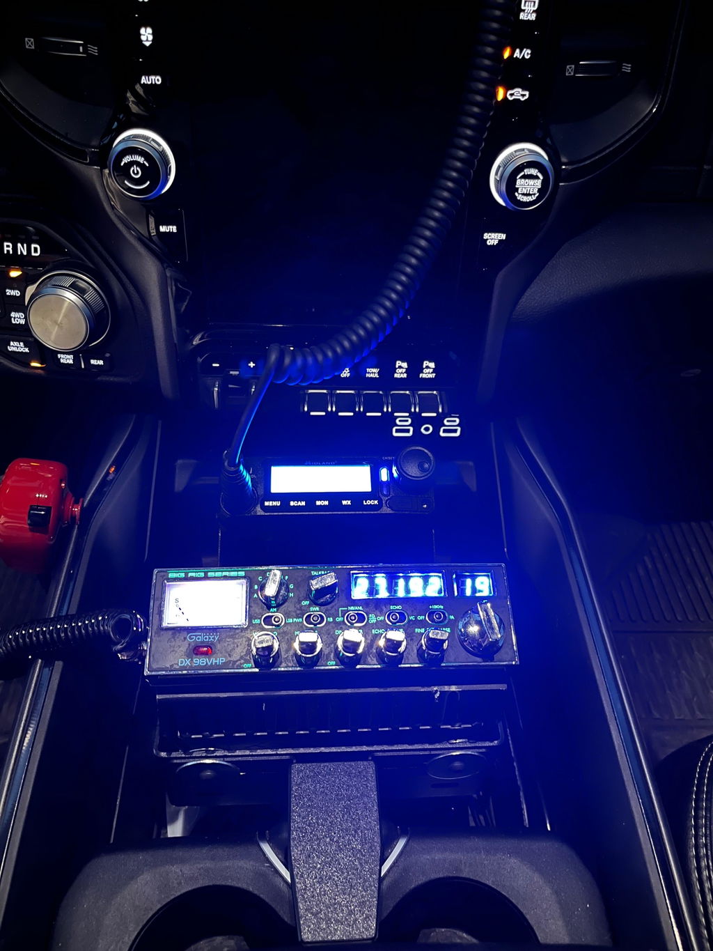 Radio Mount | 2019+ 5th Gen RAM With Full-Length Center Floor Console (Sliding Tray Without Cover)