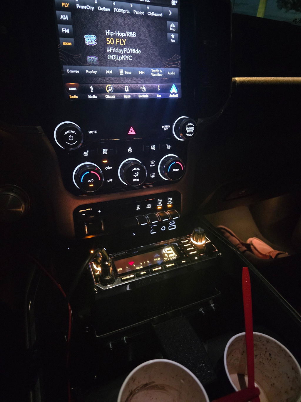 Radio Mount | 2019+ 5th Gen RAM With Full-Length Center Floor Console (Sliding Tray Without Cover)