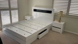 Infinity Bed Frame - Charcoal, Gloss White