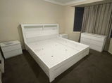 Bali Bed Frame - Mocha Oak, Gloss White