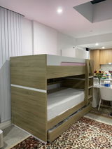 Convertible Bunk Bed with Trundle | Vintage Oak