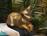 Liggende Kat 3D Papiermodel - Pootjes Voor, 8 Kleuren