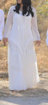 שמלת גלביה צנועה תחרה