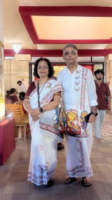 Durga Puja Special Jamini Roy Art Saree