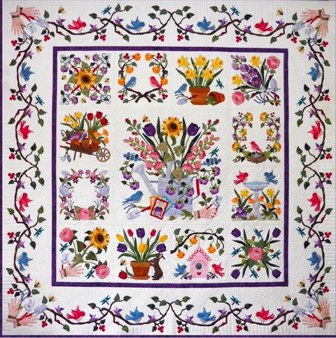 Baltimore Spring Applique Quilt Pattern Set by Pearl P Pereira of P3 Designs