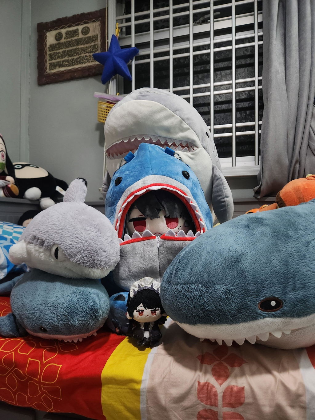 Smile House Fanart Shark Cute Plushtoy Big Eyes 40CM Plush Doll With Magnetic Tail