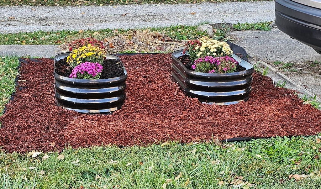 12" Tall 4x2 ft Galvanized Module Metal Raised Garden Bed, Oval Metal Planter Box for Planting Plants Vegetables