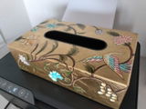 Hand-painted Gold Leaf Tissue Box