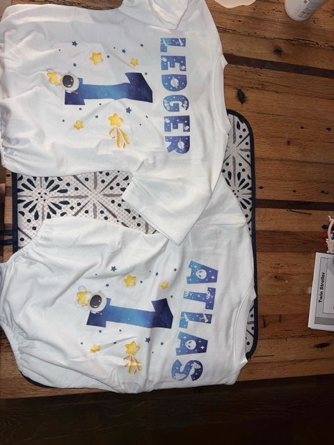 Personalized Baby Boy Astronaut Romper Space Theme 1st Birthday Outfit Colorful Design Custom Name First Trip Around the Sun