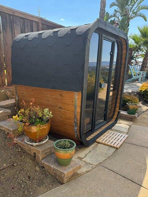 SaunaLife CL5G 4-Person Cube-Series Outdoor Sauna Kit