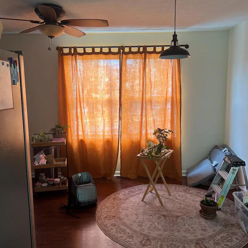 Orange Linen Curtains