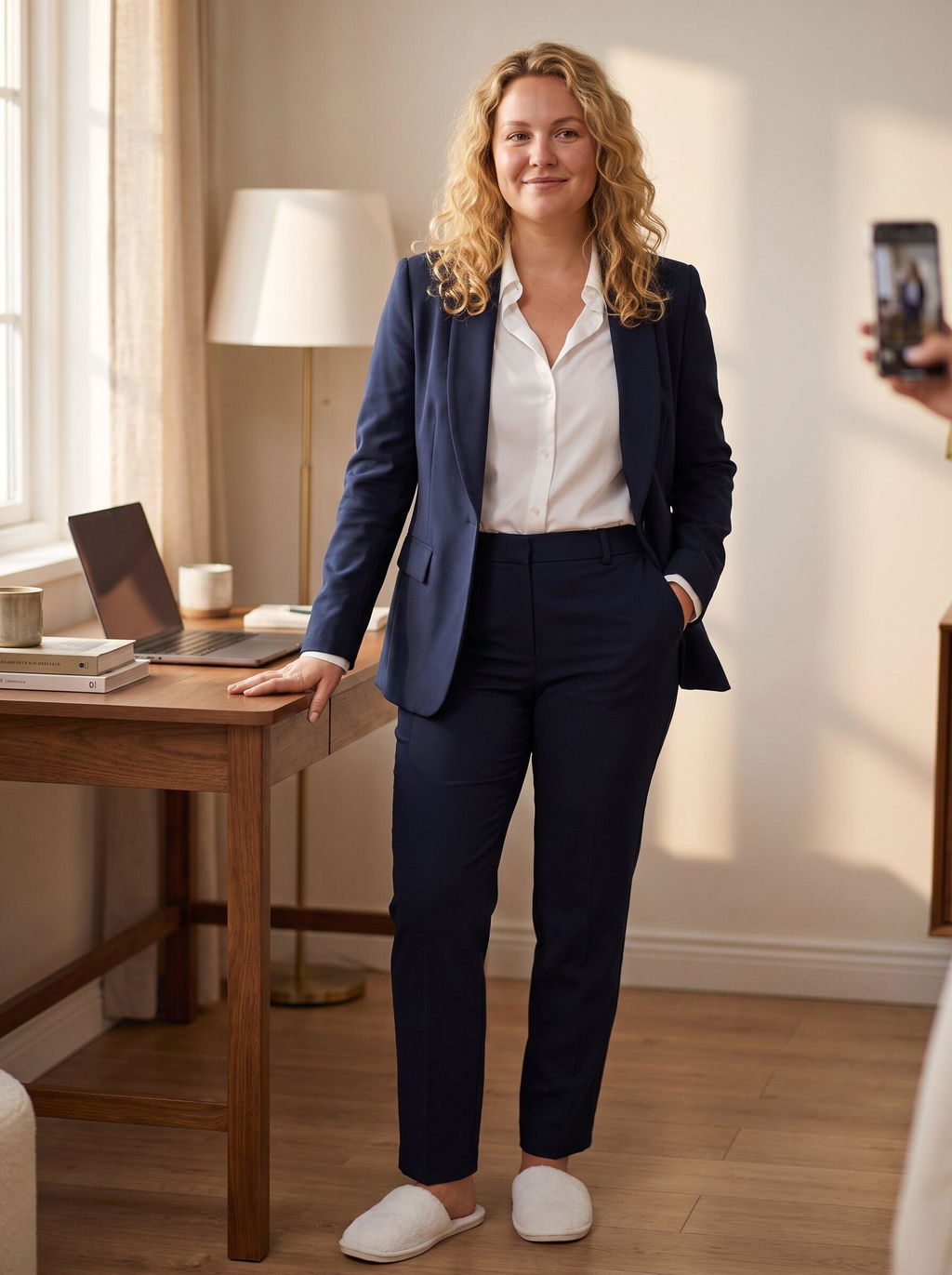SoloveDress Women's 2 Piece Solid Suit Shawl Lapel Single Button Pants Set (Blazer+Pants)