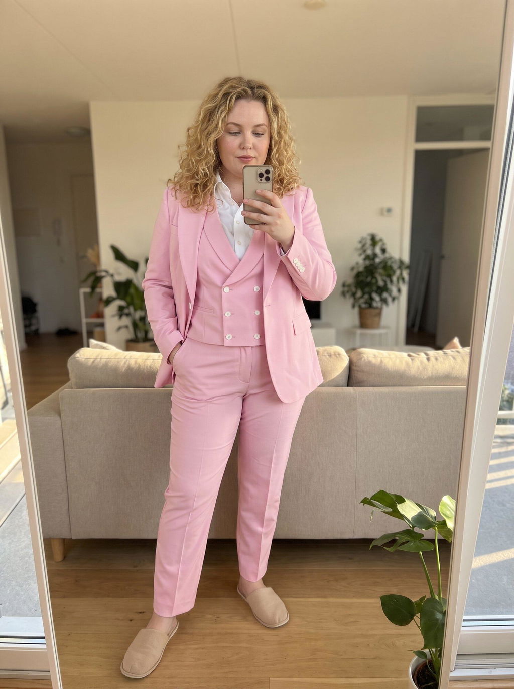 SoloveDress Women's 3 Piece Solid Notch Lapel Suit Set (Blazer+Vest+Pants)
