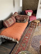 Pumpkin Orange Fishbone Wool Blanket