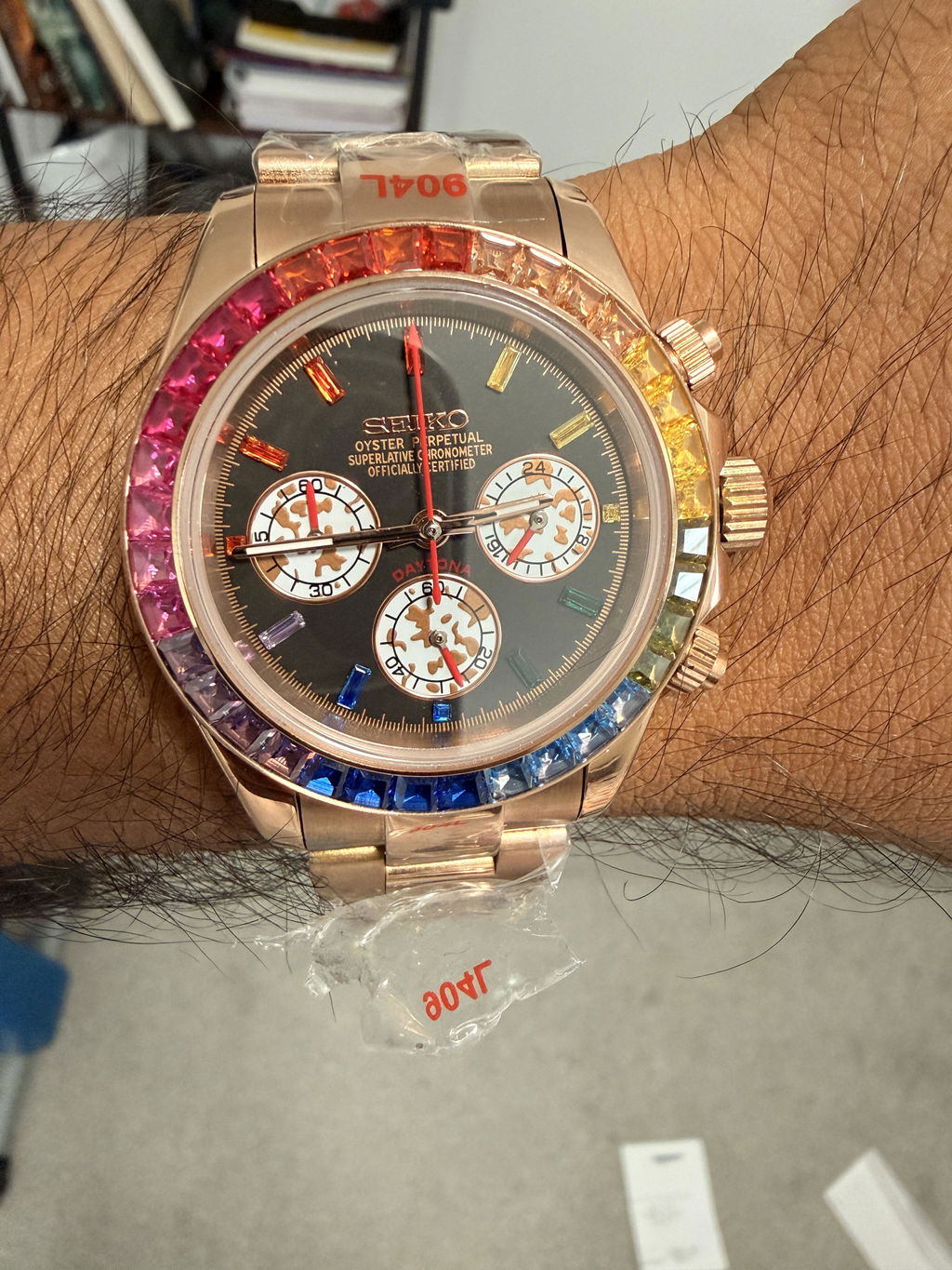 Daytona Mod "Rose Gold/Numeral” Chronograph Watch