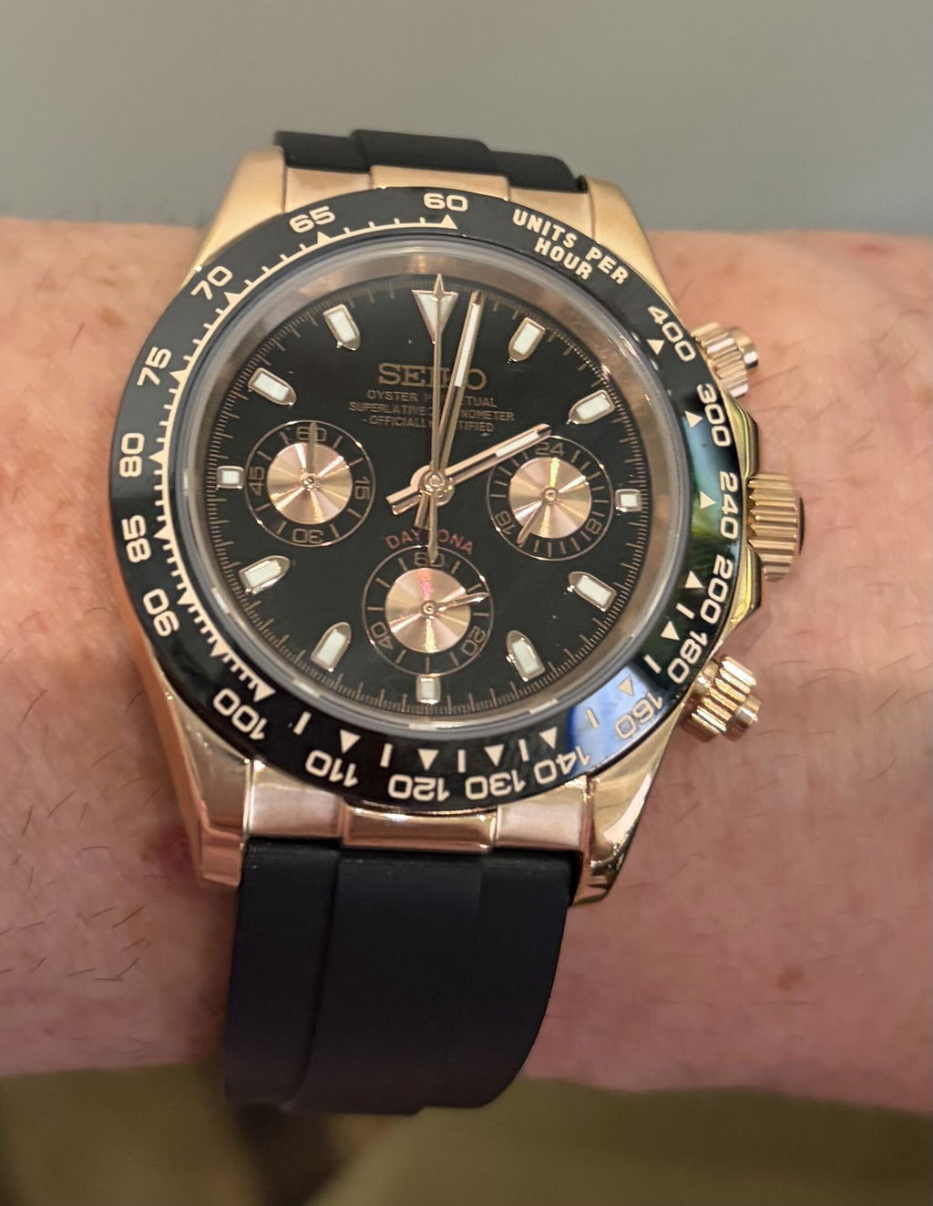 Speedway Mod "Rose Gold/Flex" Chronograph Watch
