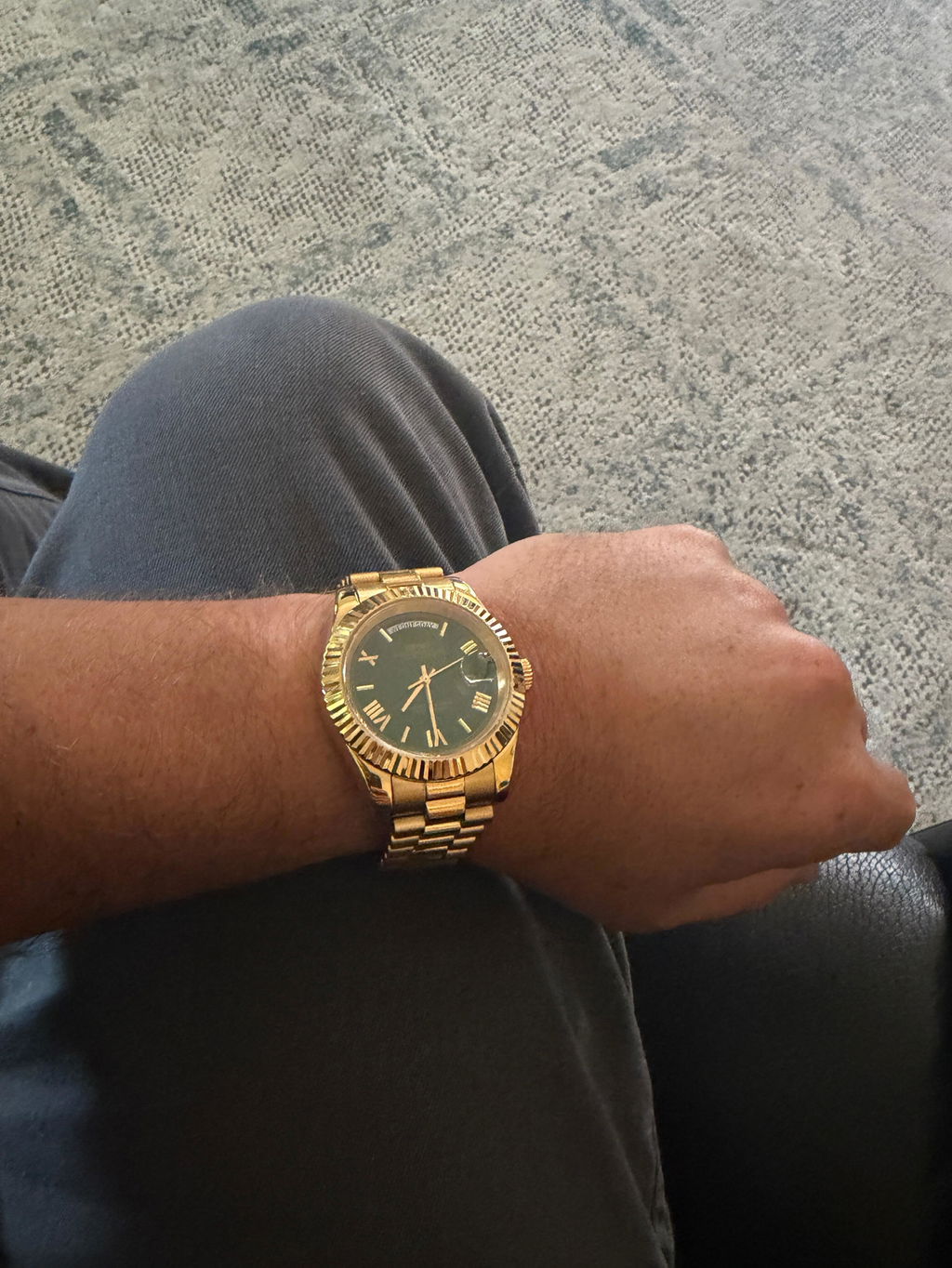 Dual-Date Mod "Yellow Gold/Green" Watch