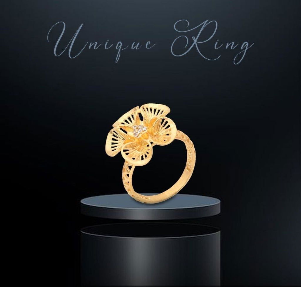 Gold Plated Diamond Ring for Women | Round Designer Fashion Jewellery - Style A127