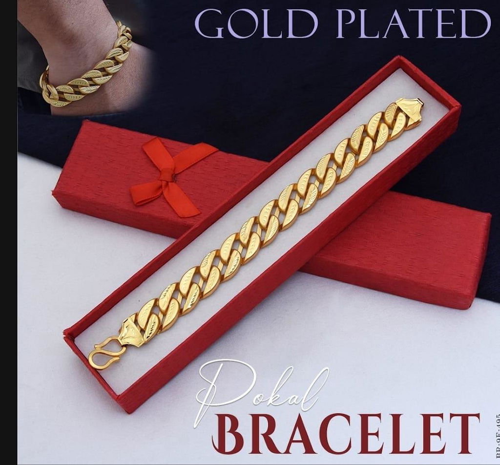Gold Plated Extraordinary Link Style Bracelet for Men | Royal Bracelet