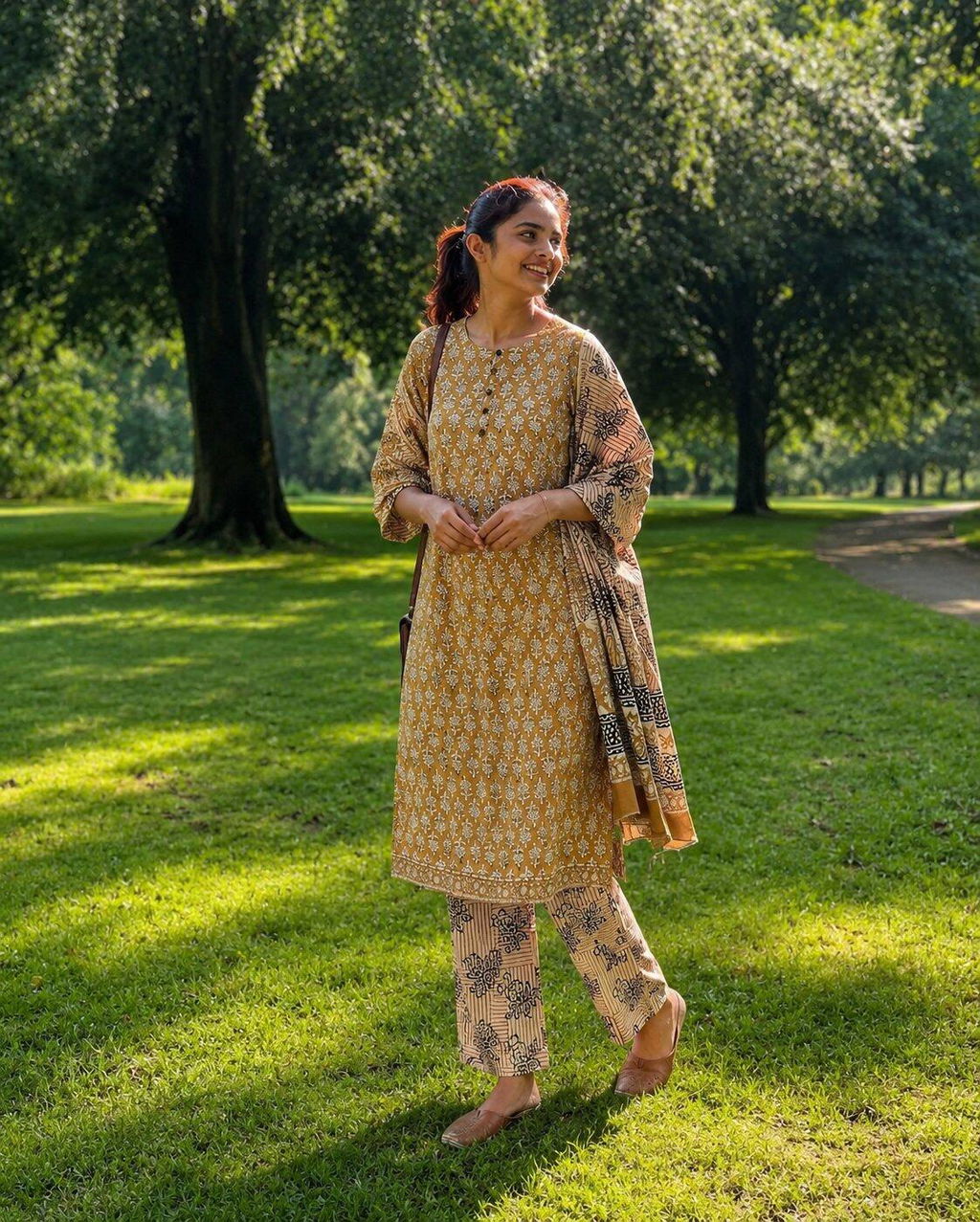 CLASSICAL MORES Block Printed Salwar Suit Set