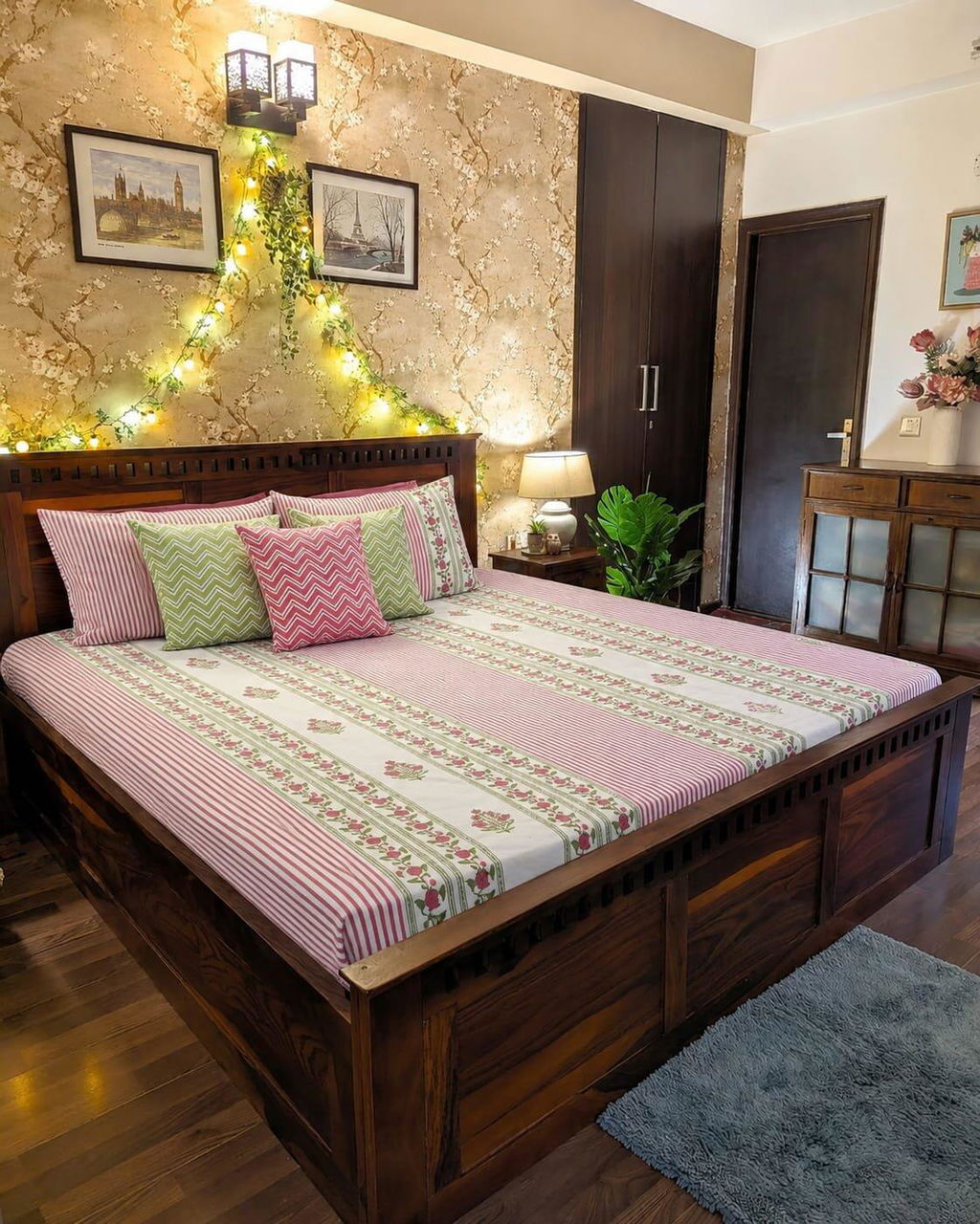 Artisan's Dream Hand Block Printed Cotton Percale Bedsheet