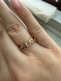 Inel Aur 14k cu Safir, Ametist, Rubin si Topaz