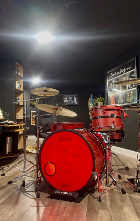 Custom 4pc-Flat Red w-Black Stripe