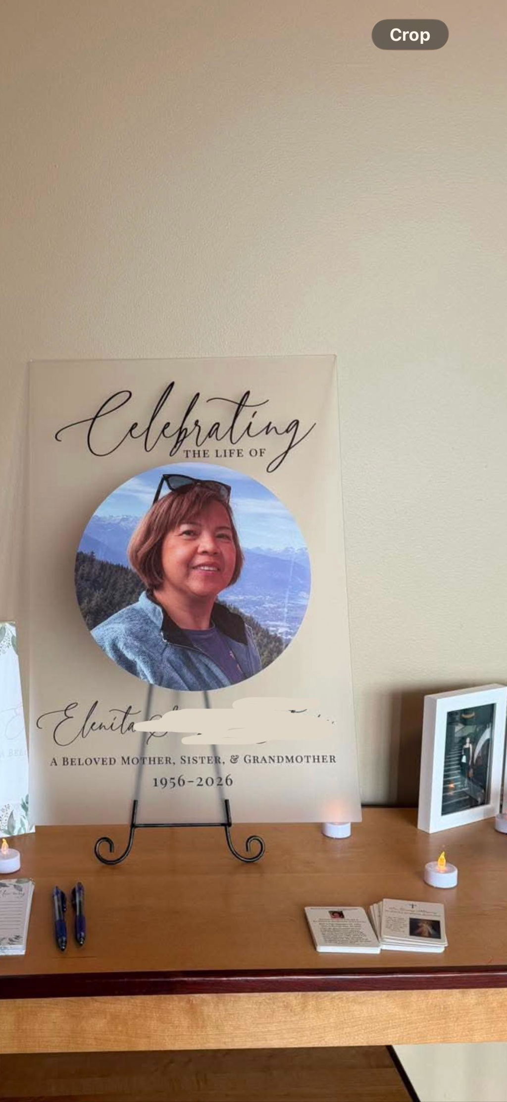Celebration Of Life Sign — Custom Acrylic