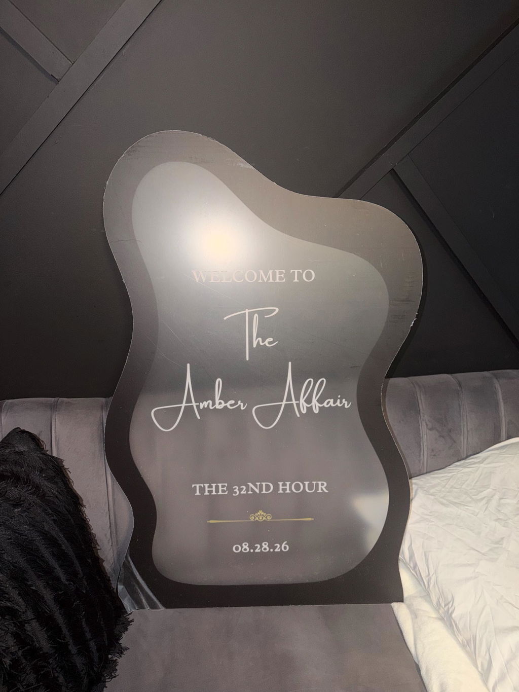 Organic Wavy Shape Wedding Welcome Sign — Clear Acrylic