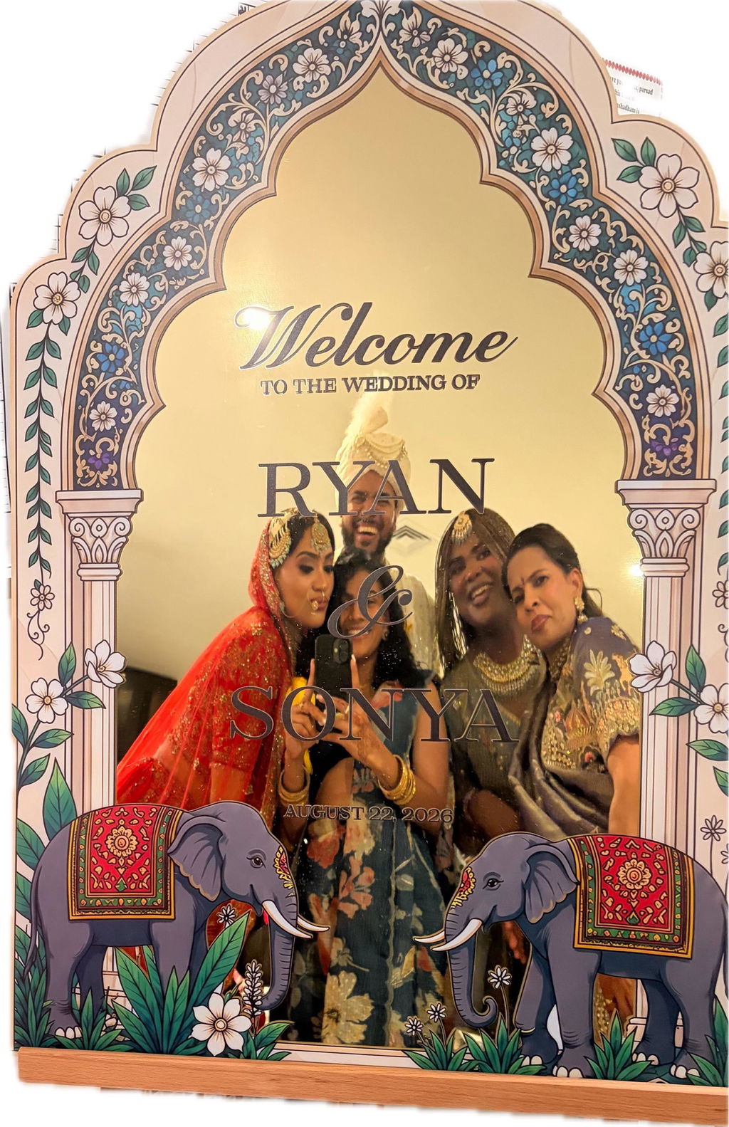 Personalized Indian Wedding Welcome Sign — Arch Elephant Sign