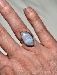 Blue Lace Polished SS Ring