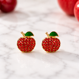 Red Pavé Apple Earrings