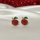 Red Pavé Apple Earrings