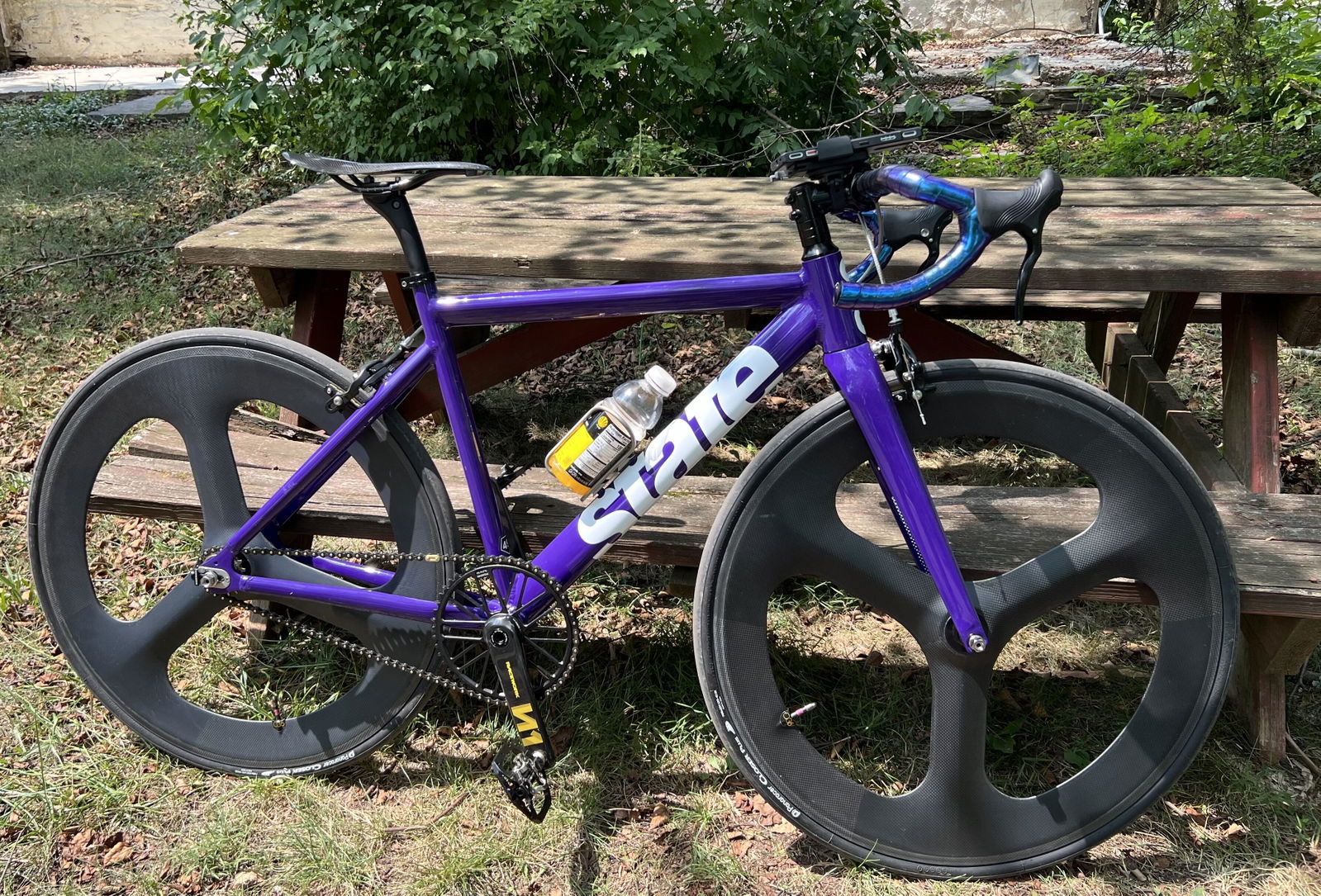 LGB LSV12/LGHeather C-GRAY✖️SHADOW PURPLE State Bicycle Co. 6061 Black Label v3 - Frame Set - Purple / White
