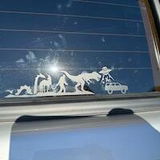 Everyone is Here! T-Rex, Bigfoot, Unicorn, Sea Serpent, UFO Alien! Fun Windshield Vinyl Decal Sticker.