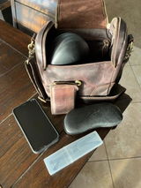 The Calista | Small Leather Camera Bag - Leather Camera Lens Case