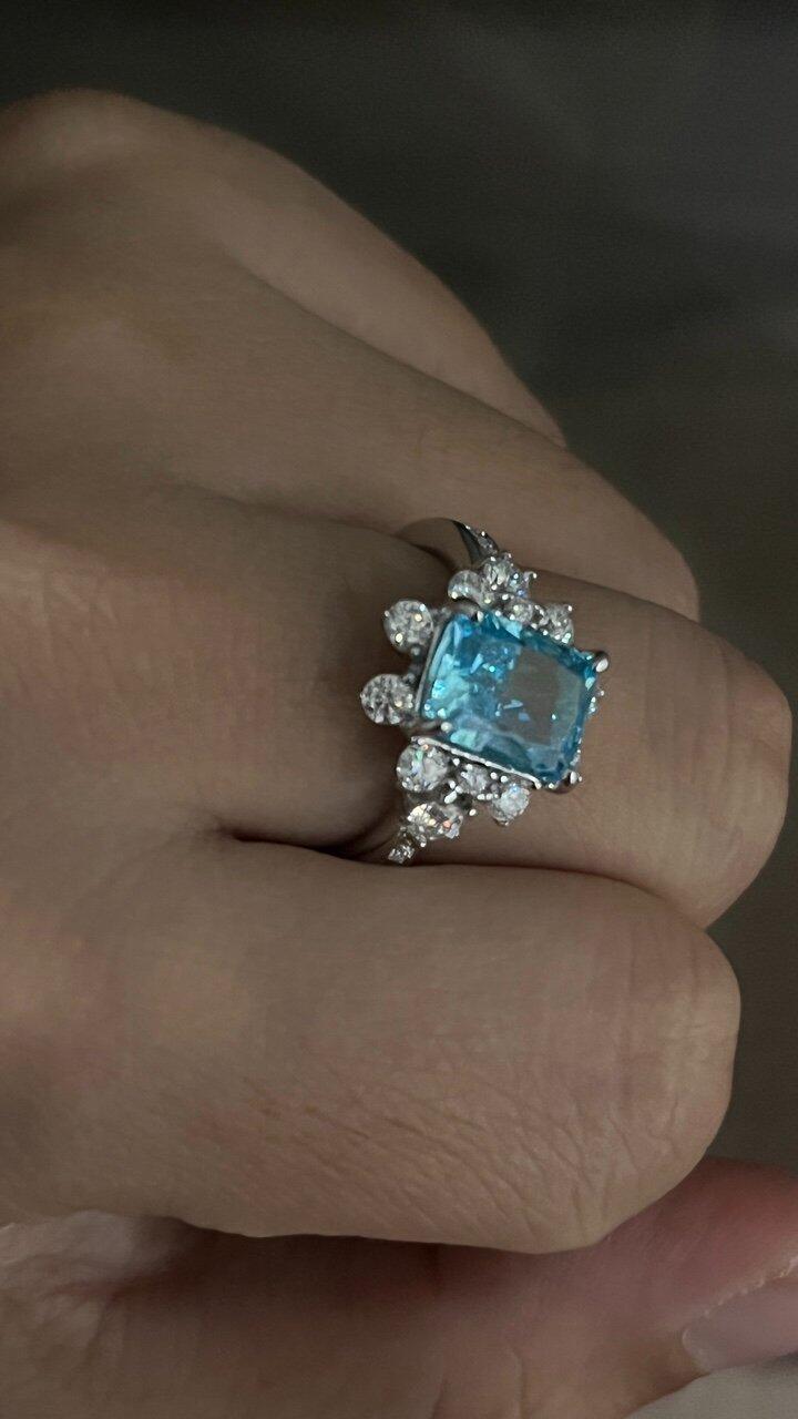 Seraphina’s Radiance | 2CT Radiant Cut Sapphire Engagement Ring