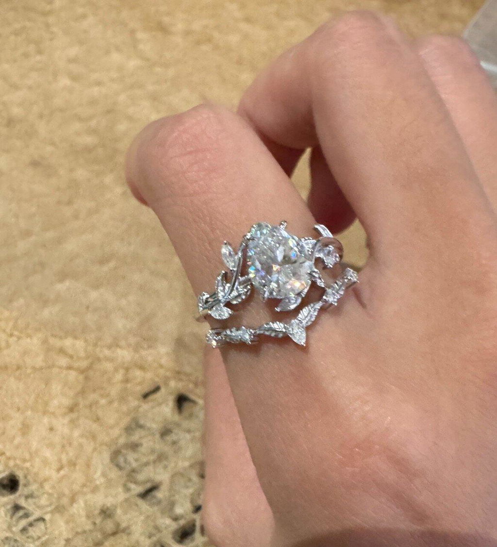 Daphne’s Vine | Pear Cut Moss Agate Bridal Set 2pcs