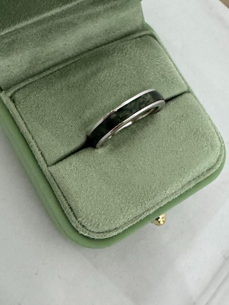 Marcus’s Keystone | Moss Agate Inlay Men’s Band