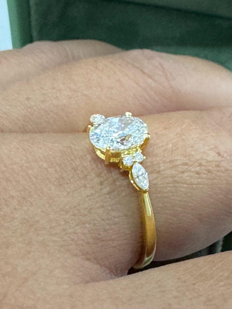 Odette’s Luster | 1.5CT Vintage Oval Diamond Engagement Ring