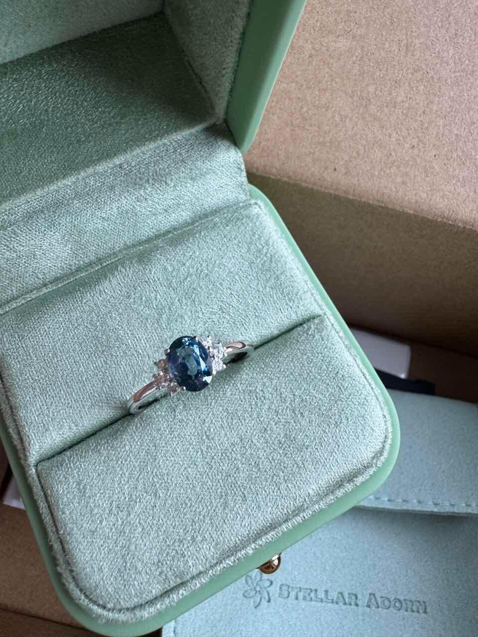 Celestine’s Eternity | Oval Blue Sapphire Eternity Engagement Ring