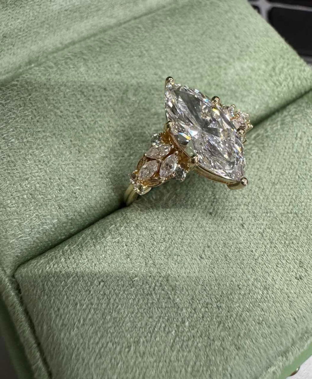 Eleonora’s Radiance | 2CT Marquise Diamond Vintage Engagement Ring